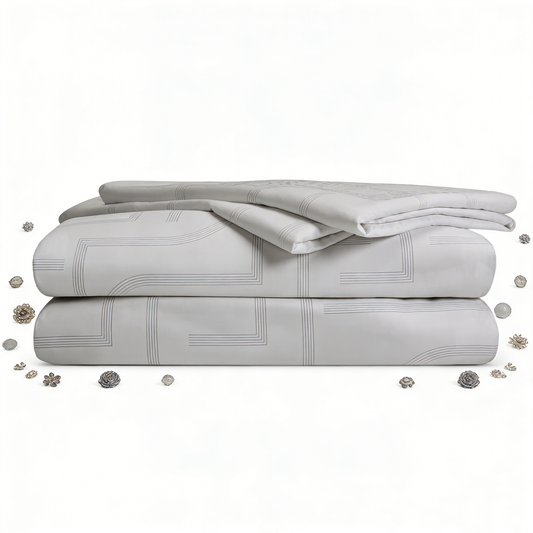 Grey Geometric Jewel Sheet Set