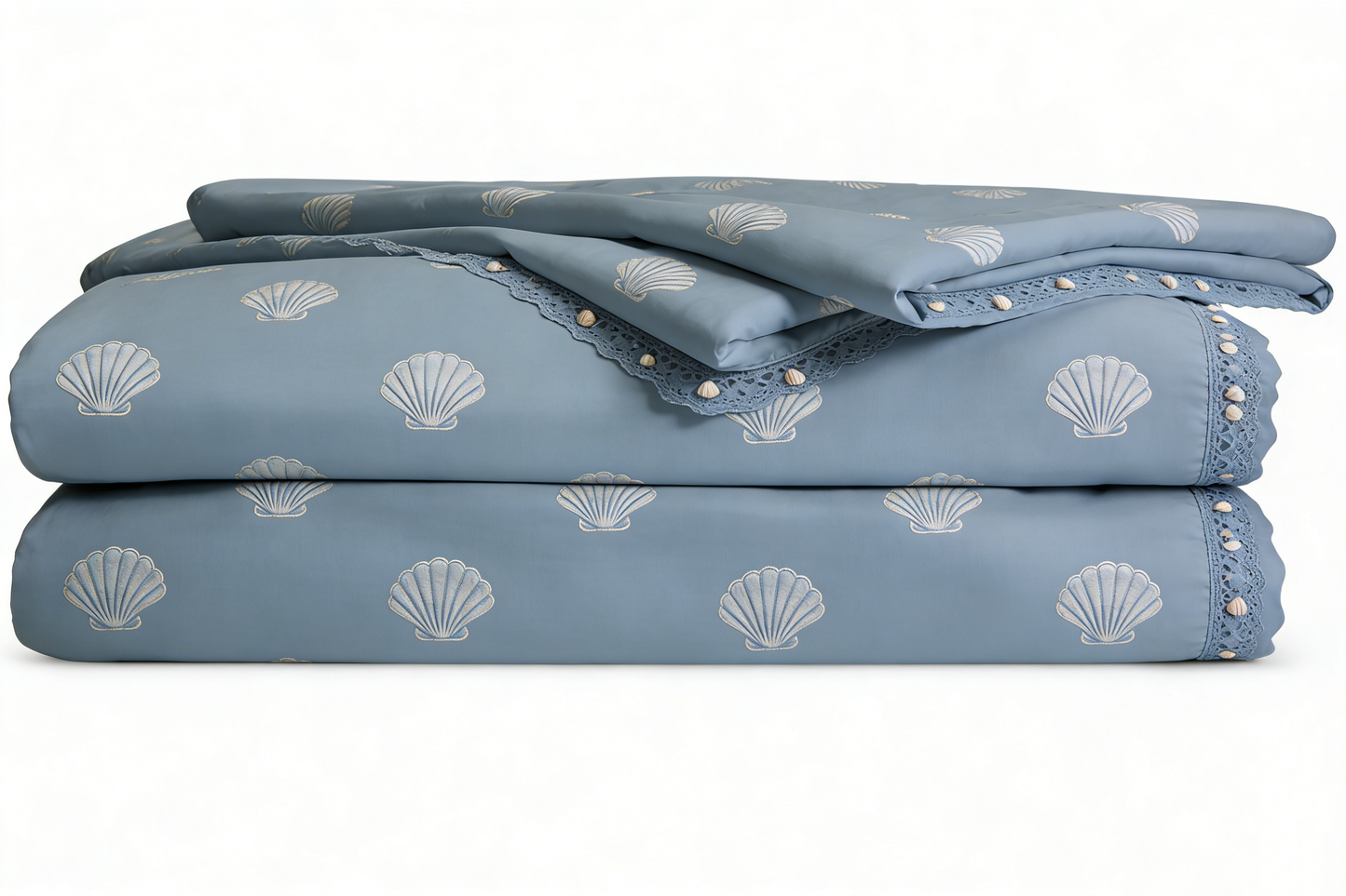 Coastal Seashell Blue Bedding Set