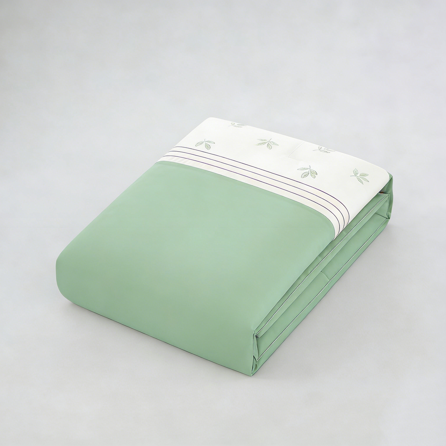 Minimal Green Leaf Bedding Set