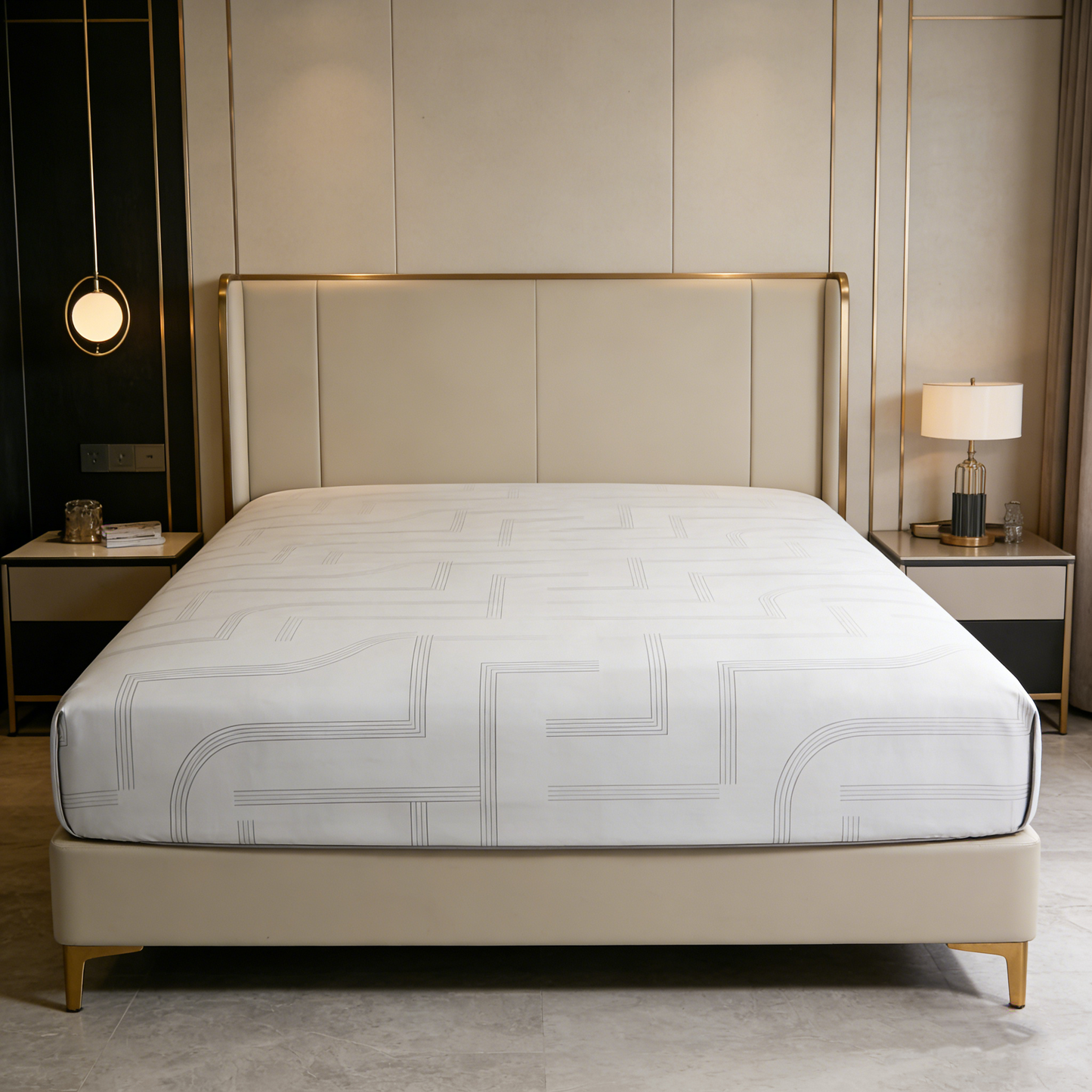 Grey Geometric Jewel Sheet Set