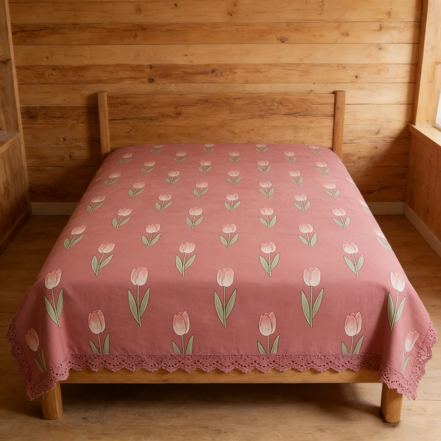 Rose Tulip Lace Bedding Set