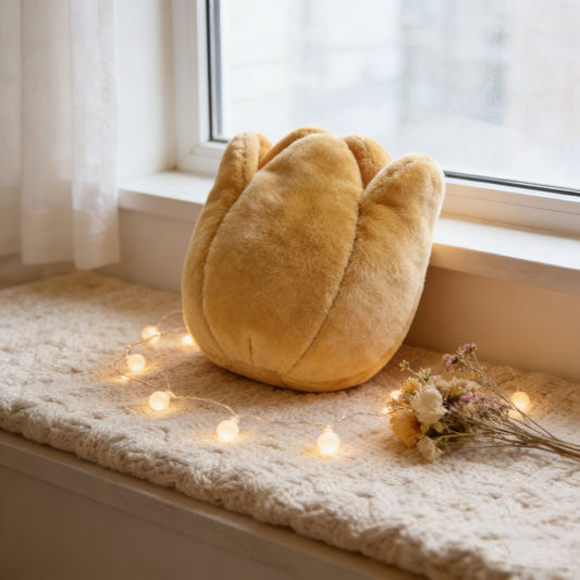 Gold Tulip Shaped Pillow