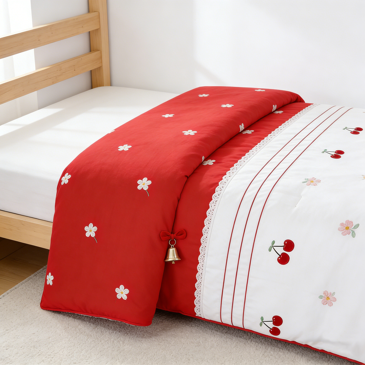 Red Cherry & Bell Comforter