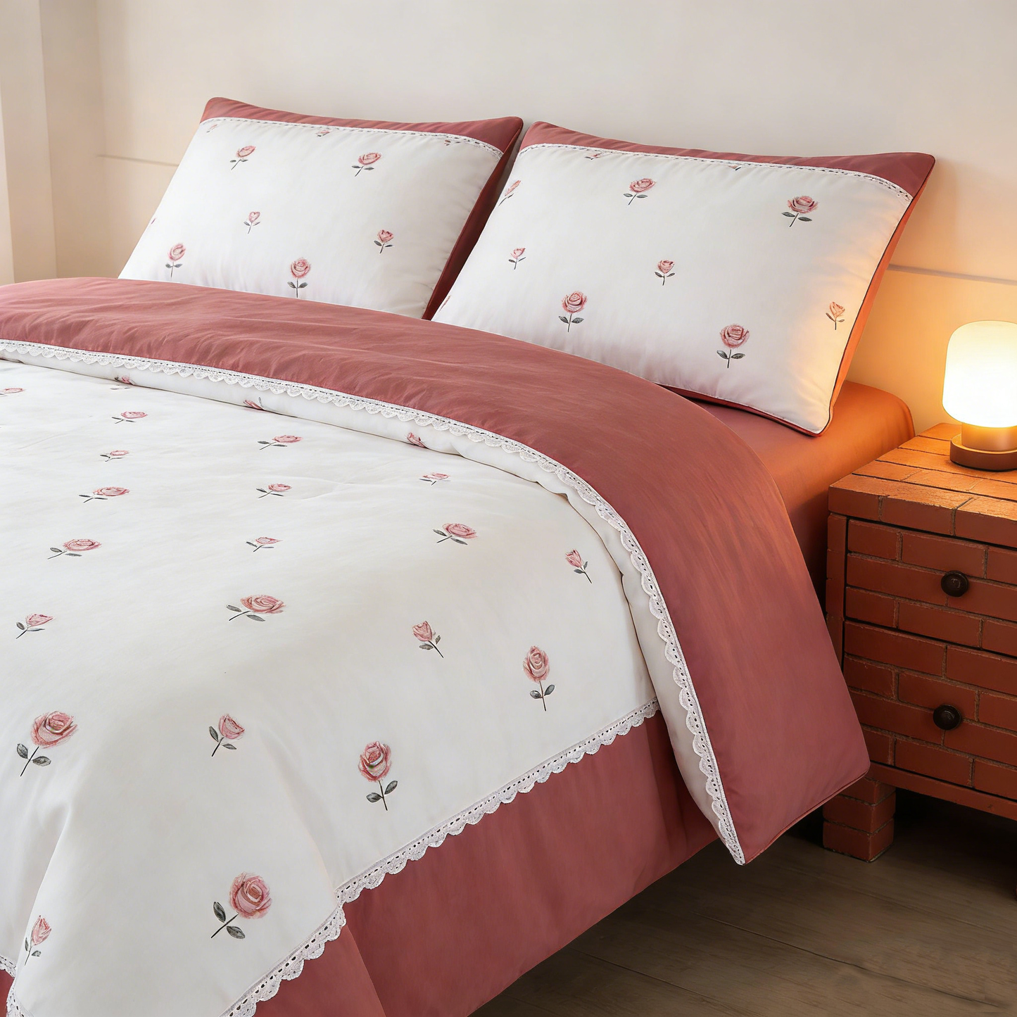 Rose Embroidered Comforter