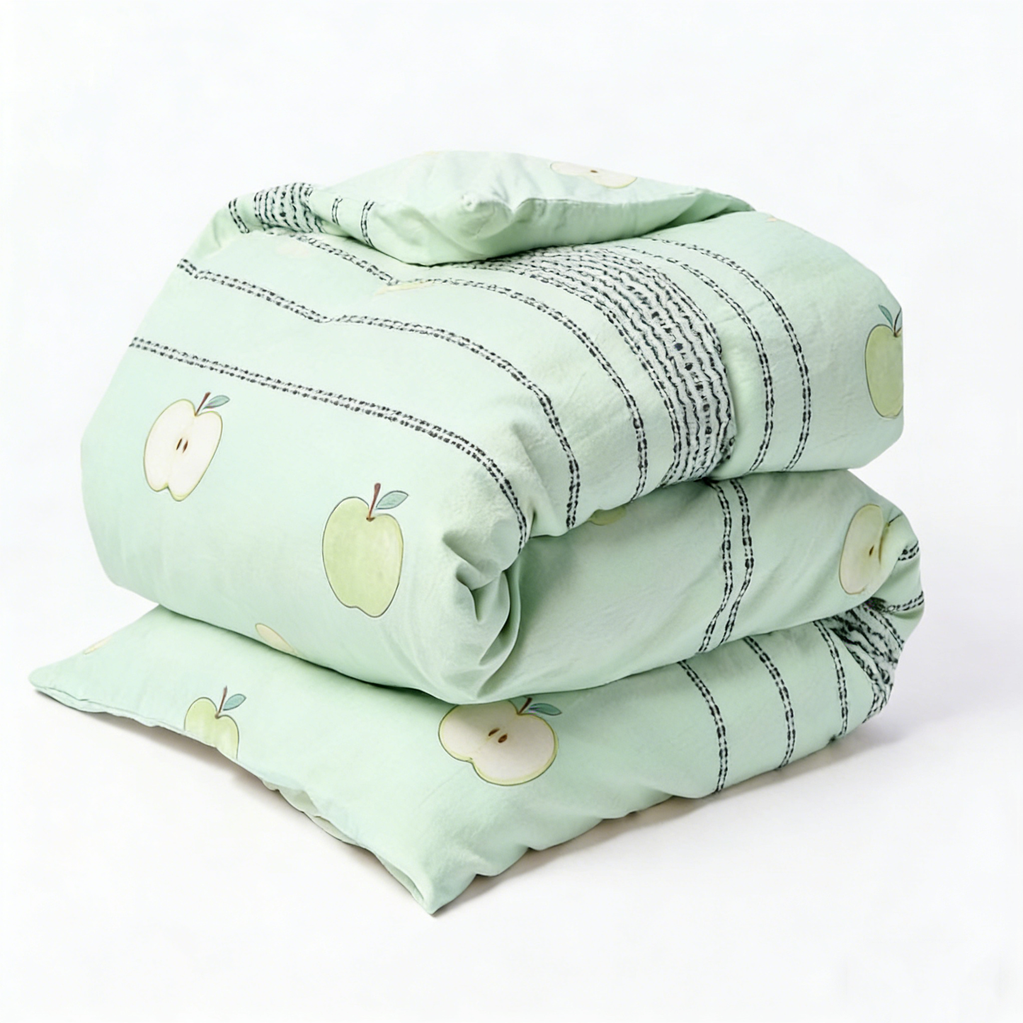 Green Apple Print Bedding Set