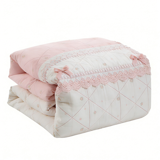 Pink Lace & Bow Comforter