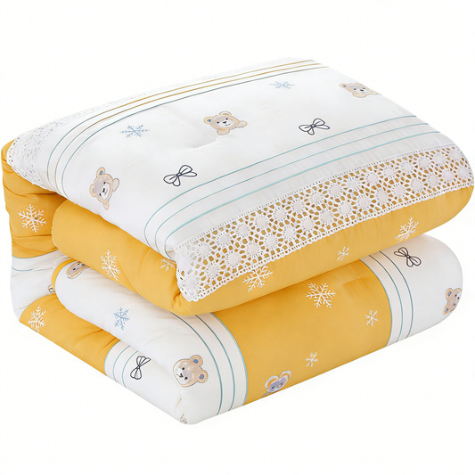 Yellow Bear & Snow Comforter