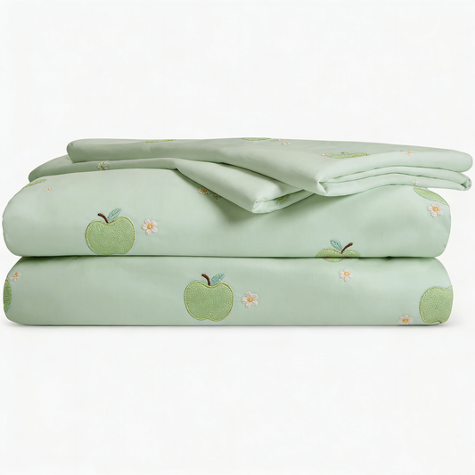 Apple Embroidered Bed Set