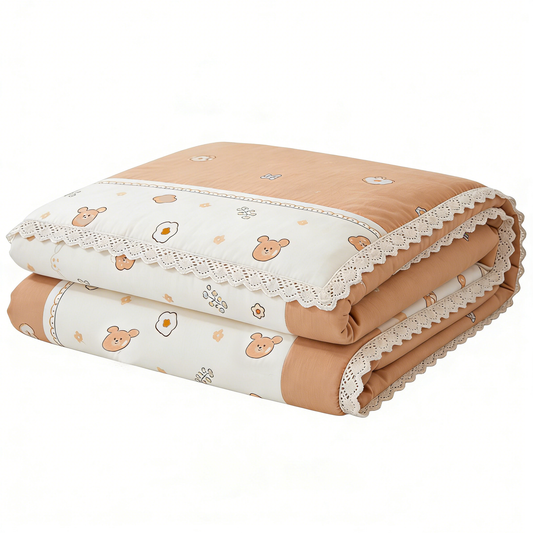 Tan Bear Print Comforter